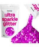 Hemway Premium Ultra Sparkle Glitter - Fuchsia Pink Super Chunky (100g) | Multi-Purpose Metallic Flake for Arts Crafts Nails Cosmetics Resin & Festivals - Buy Online on GoSupps.com