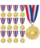 Juvale 12 Pack Soccer Medals for Kids and Adults, Team Participation Trophies, Party Favors, Red, White, and Blue Stripes, Soccer Ball and Goal Net Design (Metal, Gold) - Buy Online on GoSupps.com