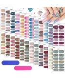 Kalolary 24 Sheet Nail Film Stickers Set - Glitter Diamond Self-Adhesive Nail Art with 2 Nail Files | DIY Designs for Women & Girls - Buy Online on GoSupps.com