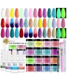 Morovan 30Pcs Dip Powder Nail Kit - 22 Colors Starter Set with Base, Top Coat, Activator, glitter - Yellow Purple French Dip Nails Colorful Powder Kit - Buy Online on GoSupps.com