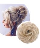 Silk-Co Hair Part with Rubber Band | Wavy Soft Dutt Hair Extensions | 45g Thickening Messy Bun Updos in Dark Blonde & Bleach Curled - Buy Online on GoSupps.com