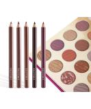 Ellen Tracy Lip Liner Pencils & 35 Color Eyeshadow Palette | 5 Pc Long-Lasting Collection | International Shipping Available - Buy Online on GoSupps.com
