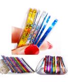 Nail Art Striping Tape Lines 36 Rolls Nail Stickers Gold Silver Laser Nail Decals Nail Decoraton Nail Stripe - Buy Online on GoSupps.com