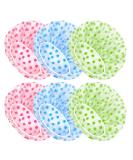 6Pcs Dot Waterproof Reusable Plastic Shower Caps for Women with Long Hair - Buy Online on GoSupps.com