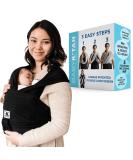 Baby K'tan Original Baby Wrap Carrier - Black, Medium Size for Women 10-14 & Men 39-42 - No Rings or Buckles - Carry Newborn up to 35 lbs - Buy Online on GoSupps.com