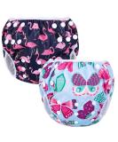 Luxja Reusable Baby Swimming Diaper - Adjustable & Washable (0-3 Years) - 2 Pack Butterfly & Flamingo Design - Buy Online on GoSupps.com