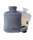 Fashy Faux Fur Covered 3L Extra Large Grey Plush Hot Water Bottle Set with Hand Pocket and Zipper - Perfect Gift for Warmth and Comfort for Women, Men, and Children - Buy Online on GoSupps.com