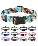 Mihqy Adjustable Dog Collar - Soft & Comfortable Bohemian Design for Small to Large Dogs - Geometric Floral Pattern - 25-40 cm Neck Size - Buy Online on GoSupps.com