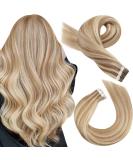 Moresoo Dark Honey Blonde & Medium Blonde Tape in Hair Extensions - 20 Inch Remy Human Hair 20Pcs/50g #16/22 & #P6/60 - Buy Online on GoSupps.com