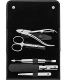 ZWILLING 5-Piece Manicure Set - Premium Nail Care & Pedicure Kit | Black Cowhide with Snap Fastener - Buy Online on GoSupps.com
