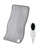 JKMAX Heating Pad for Back Pain Relief - 10 Heat Settings - Moist/Dry Heat Therapy - Machine-Washable - 12x24 Inch Grey - Buy Online on GoSupps.com