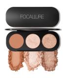 FOCALLURE 3-in-1 Blush and Highlighter Palette - Cruelty-Free Matte Blush and Shimmer Illuminator for Glowing Look #02 - Buy Online on GoSupps.com