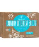 Eco-Friendly Unscented Laundry Detergent Sheets - Zero Waste Travel Size 100 Loads Natural Soap Plastic-Free - Buy Online on GoSupps.com