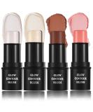 CCbeauty 4Pcs 06# Highlighter Contour Bronzer Blush Shimmer Stick Set - Professional Facial Makeup Kit for Women | Mother's Day Gift - Buy Online on GoSupps.com
