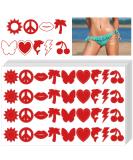 720 Perforated Body Stickers: Self-Adhesive Tanning Stickers in 9 Styles (Red) - Perfect for Sunbathing, Tanning Beds, and Beach Accessory - Playboy, Hearts, Butterflies, Lips Design - Buy Online on GoSupps.com