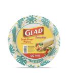 Glad Disposable Palm Leaf Design 8.5 Inch Paper Plates - 50 Count Pack - Buy Online on GoSupps.com