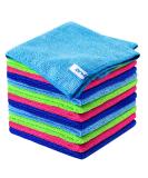 ovwo 12Pcs Premium Microfiber Cleaning Cloth Set - Highly Absorbent, Lint Free, Scratch Free, Reusable - Ideal for Kitchen Towels, Dish Cloths, Dusting, Household Cleaning - Buy Online on GoSupps.com