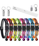 Extodry 8 pieces of reflective cat neck band with 2 pieces of name address tags set collar cat with safety lock adjustable kitten collar (6 ''-9 '') personalized pet accessories ... 15-23cm - Buy Online on GoSupps.com