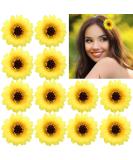 12 Pieces 2.75 Inch Sunflower Daisy Hair Clips - Perfect for Beach Wedding, Bridal Accessories, Photography Props - Yellow Floral Hair Accessories for Girls and Women - Buy Online on GoSupps.com