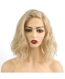 Shoulder Length Blonde Lace Front Bob Wig for Women - Short Wavy Hair - Buy Online on GoSupps.com