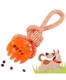 Rootsnoot Throwing Ball with Rope - Extra Gentle Tug Toy for Dogs | Neon Orange - Buy Online on GoSupps.com