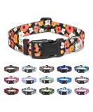 Suredoo Adjustable Soft Nylon Dog Collar for Small & Medium Dogs - Comfortable Flower Orange Design (Neck 25-40 cm Width 1.5 cm) - Buy Online on GoSupps.com