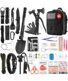 142Pcs Emergency Survival and First Aid Kit with Molle Pouch for Men - Professional Gear for Camping and Outdoor Adventure - Black - Buy Online on GoSupps.com