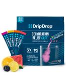 DripDrop ORS Hydration - Electrolyte Powder Packets - Watermelon, Berry, Orange, Lemon - 32 Count Bold Classics Variety Pack 32 Count (Pack of 1) - Buy Online on GoSupps.com