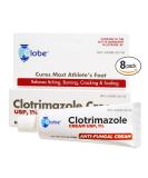 Clotrimazole 1% Cream 0.5 oz (8 Pack) - Travel Size, Compare to Lotrimin - Buy Online on GoSupps.com