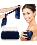 Buy African Net Sponge Set - Exfoliating Body Scrubber & Wash Cloth for Shower | 2 Piece - Blue & White - Perfect for Body and Face - Buy Online on GoSupps.com