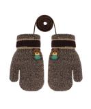 Cute Fox Knitting Full Finger Gloves for Toddlers 1-3 Yrs | Winter Thermal Plush Lining | Kids Cycling Camping Mitten in Bear/Khaki - Buy Online on GoSupps.com