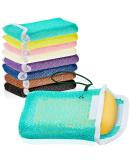 8-Piece Soap Saver Pouch Set - Exfoliating Body Scrubber and Soap Holder - Loofah Soap Savers in 8 Colors - Buy Online on GoSupps.com