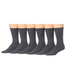 JAMES FIALLO Men's Diabetic Crew Socks - 6 Pairs | Physician Approved, Non-Binding, Promotes Good Blood Circulation | Size 10-13 | Charcoal - Buy Online on GoSupps.com