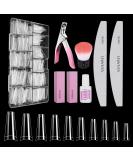 Nail Tips for Gel Nails - Venares 500 Half Cover Tips Set with Glue File Buffer Brush & Coffin Designs - Buy Online on GoSupps.com