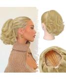 22cm Short Wavy Ponytail Extension - Thick Synthetic Ash Blonde Clip-In Hairpiece for Natural Look | Barsdar Kamm Clip - Buy Online on GoSupps.com