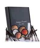 Mineral Makeup Set/Kit 17 Piece - Loose Powder Minerals COMPLETE SET - 2 Shades Foundation Setting Veil Bronzer Highlighter Concealer Primer & Professional Brush Set (Dark Warm & Dark) - Buy Online on GoSupps.com
