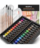 Nicpro Watercolor Paint Kit - 24 Tube Water Color Paints, 8 Brushes, 25 Art Papers, Palette & Color Wheel - Professional Painting Supplies Set for Artists, Students, Kids & Adults - Buy Online on GoSupps.com