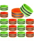 16-Piece High Visibility Reflective Bands for Wrist, Arm, Ankle & Leg - Safety Gear for Night Walking, Cycling & Running - Green & Orange - Buy Online on GoSupps.com