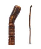 RMS Natural Wood Walking Stick - 55 Inch Handcrafted Wooden Hiking Stick with Grooved Handle for Men and Women with Limited Mobility - Buy Online on GoSupps.com