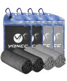 YQXCC 4 Pack Cooling Towel Set - 40x12 inches, Microfiber Ice Towel for Neck, Yoga, Golf, Gym - Soft, Breathable, Chilly Towel for Camping, Running - 2 Light Gray & 2 Dark Gray - Buy Online on GoSupps.com