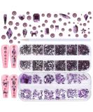 WOKOTO 1620-Piece Purple Nail Rhinestones Kit for Women | Flat Back Crystals for Nail Art, Acrylic Nails, and Eye Gems - Buy Online on GoSupps.com