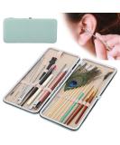 Professional Ear Wax Removal Kit - Double Ended Ear Scoop Spoon with Brush and Storage Box - 23 Mint Green Ear Picking Sets - Buy Online on GoSupps.com