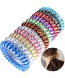 10 Pcs Spiral Hair Bobbles - Elastic Telephone Cable Hair Ties for Women & Girls - Traceless Assorted Colors - Buy Online on GoSupps.com