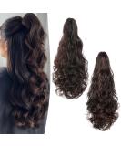 Shop Gairyan 50cm Long Curly Claw Clip Ponytail Extensions - Dark Brown & Dark Chestnut Synthetic Hair for Women - Buy Online on GoSupps.com