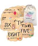 Hello World Baby Monthly Milestone Cards - Cloud-Shaped Wooden Discs | Newborn Gift Set - Buy Online on GoSupps.com