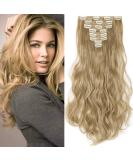 SEGO Clip-in Hair Extensions Set - 8 Piece Wavy Real Hair Extensions in Medium Blonde & Ash Blonde (61cm & 60cm) - Buy Online on GoSupps.com