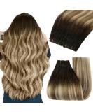Youngsee Real Hair Balayage Extensions - 55cm Brown & Blonde Wefts | Double Brown Weaving | 100g #2/6/24 - Buy Online on GoSupps.com