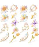 Chunyin 18 Pcs Rhinestone Butterfly Hair Clips Sets | Handmade Crystal Barrettes for Women | Gold Prom Accessories - Assorted Colors - Buy Online on GoSupps.com