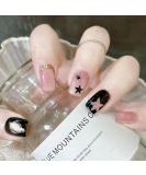 Buy Oval Short Artificial French Press-On Nails - Mrcuvaryas Soft Gel Nail Tips with Pink Stars | International Shipping - Buy Online on GoSupps.com