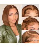 Eyefanniy Brown Bob Human Hair Wig 10 Inch 150% Density HD Lace Front | Short Bob Wig for Black Women - Buy Online on GoSupps.com